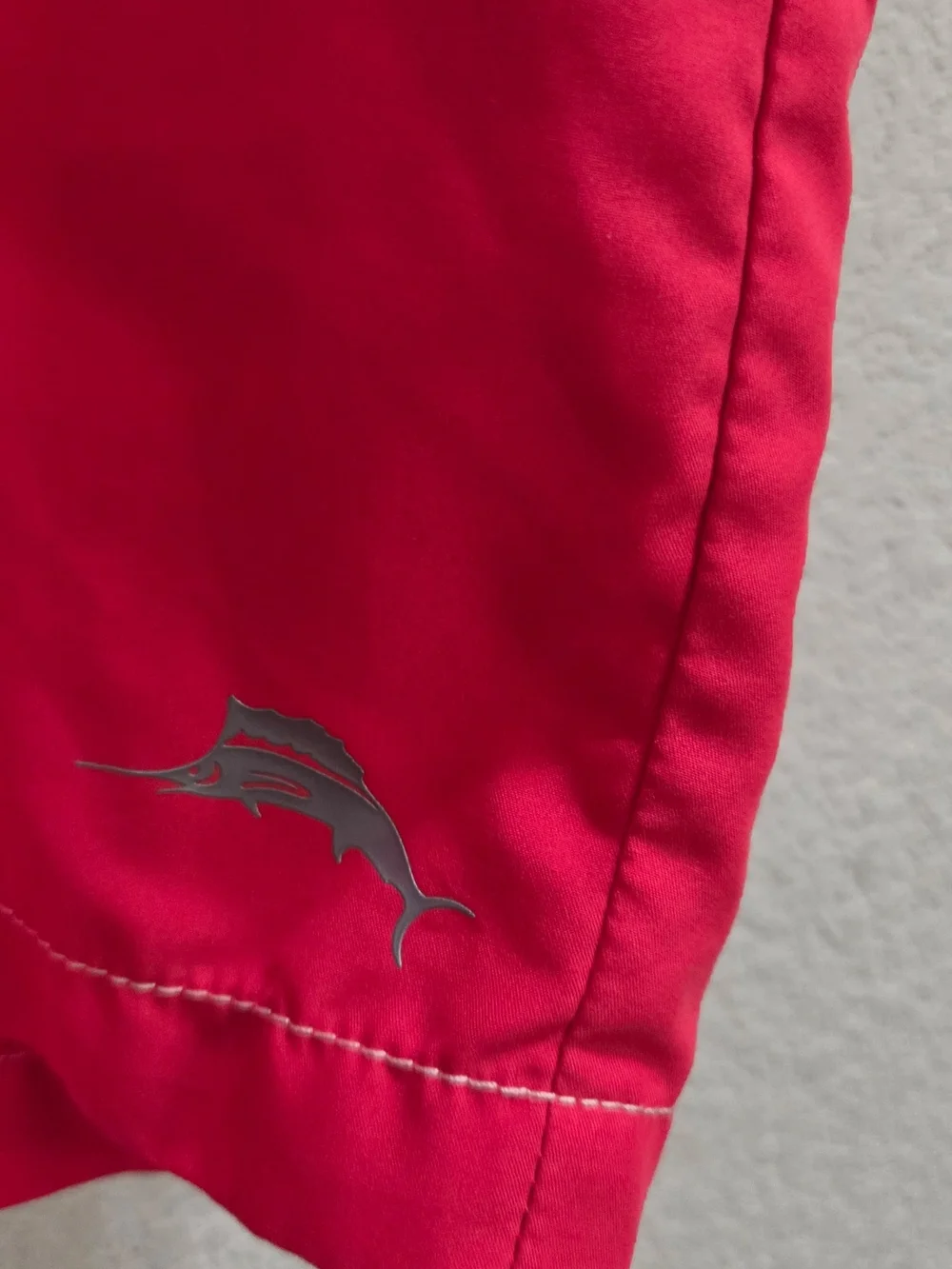 Tommy Bahama Men’s Swim Board Shorts in Light Blue and Red